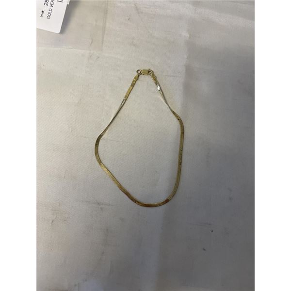 GOLD VERMEIL STERLING SILVER BRACELET MARKED 925 ITALY 10" LENGTH