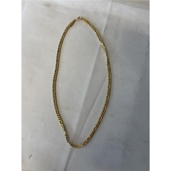 GOLD PLATED CHAIN CHOKER NECKLACE UNMARKED 15" LENGTH