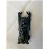 Image 3 : VINTAGE HAND CARVED DARK GREEN JADE STANDING BHUDDA ORNAMENT