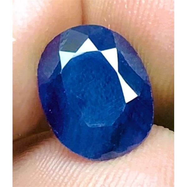 ($8,565 APPRAISAL) - 5.71 CT CERTIFIED MIDNIGHT BLUE SAPPHIRE GEMSTONE