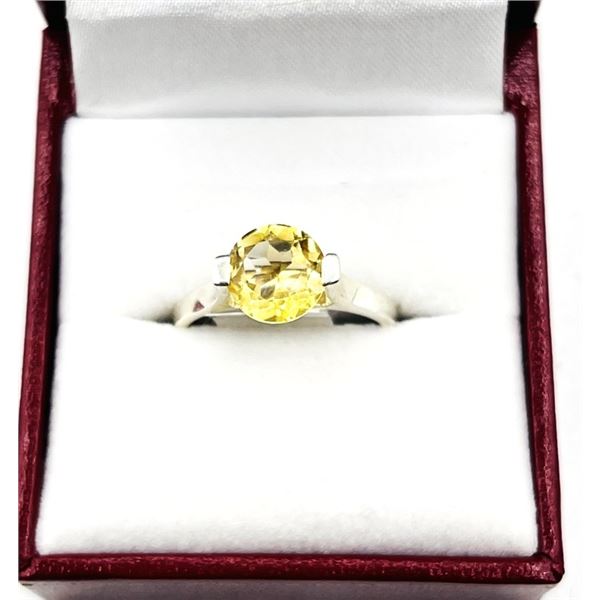 STERLING SILVER NATURAL CITRINE (1.60CT) RING, SIZE 7, W/A $550.00. CITRINE IS THE BIRTHSTONE FOR NO