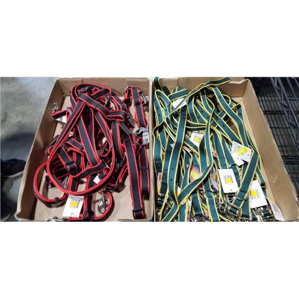 2 TRAYS OF NEW DOG COLLARS AND HARNESSES