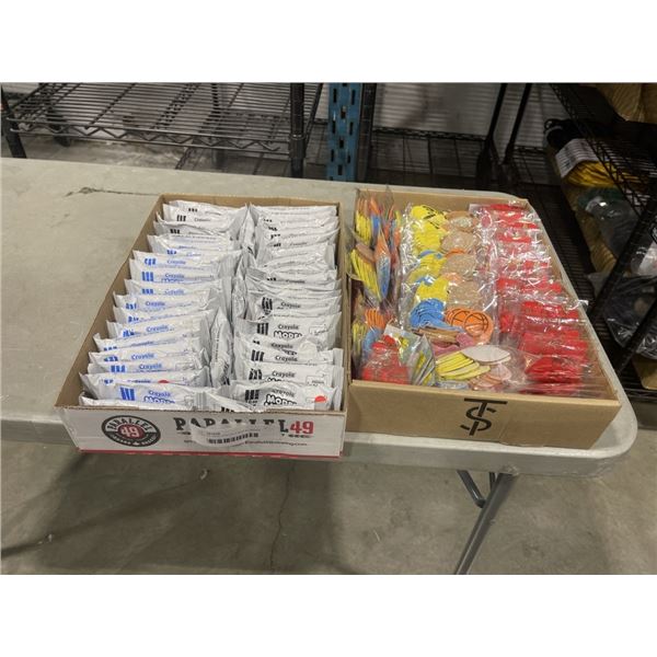 TRAY OF NEW CRAYOLA MODEL MAGIC CLAY AND TRAY OF NEW FOAM STICKERS