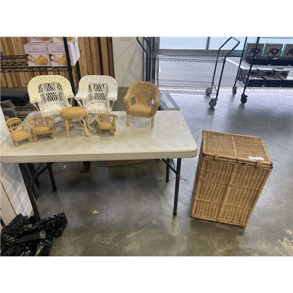 WICKER HAMPER AND WICKER DECOR