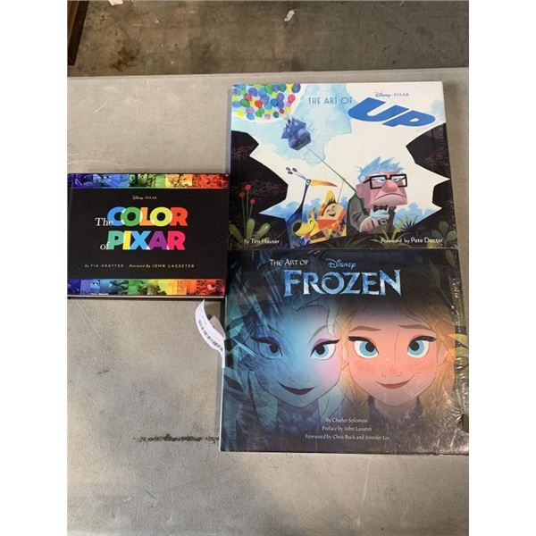 3 DISNEY HARD COVER BOOKS, 2 ARE SEALED, UP AND FROZEN