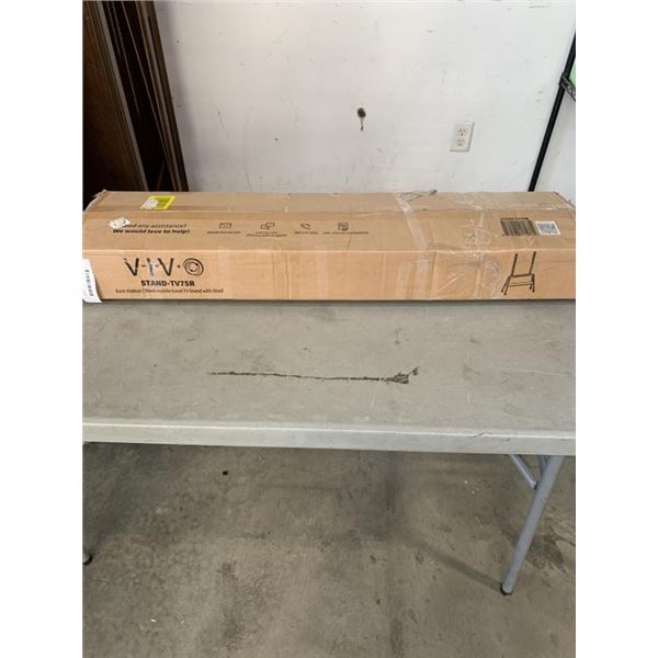 VIVO DARK WALNUT / BLACK MOBILE EASEL TV STAND WITH SHELF