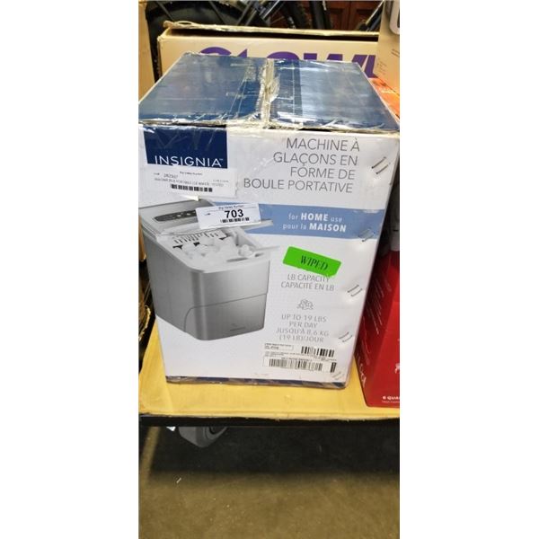 INSIGNIA 26LB PORTABLE ICE MAKER - TESTED WORKING, RETAIL $199