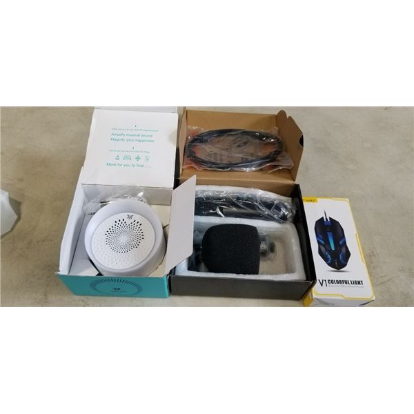 PROFESSIONAL MICROPHONE, OPTICAL MOUSE, AND BLUETOOTH SPEAKER