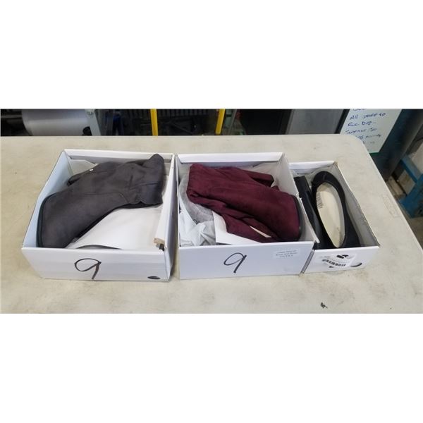 3 NEW PAIRS OF SIZE 8 AND 9 BOOTS AND SHOES