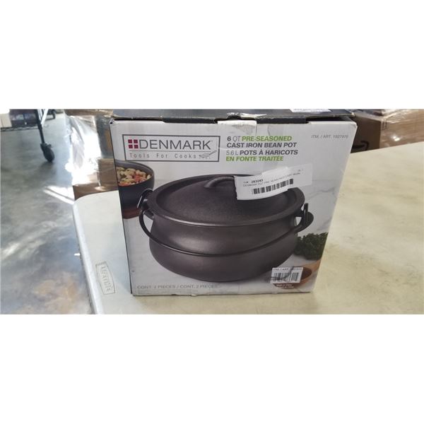 DENMARK 6QT PRE SEASONED CAST IRON BEAN CROCK