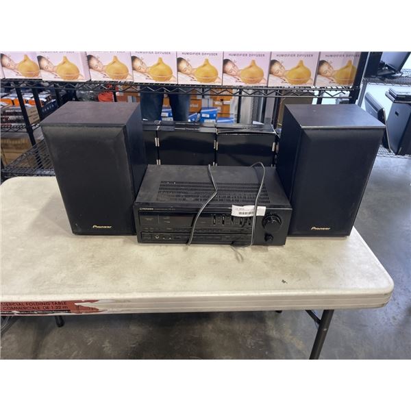 PIONEER SX-301 STEREO RECEIVER AND PAIR OF PIONEER BOOKSHELF SPEAKERS