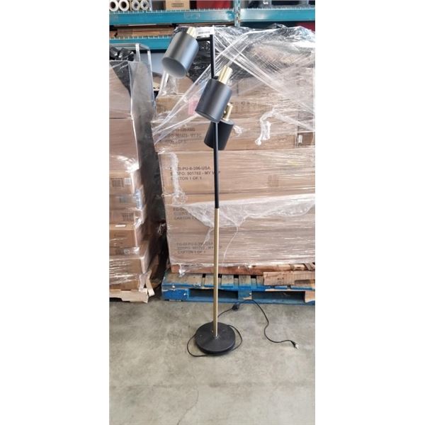 MODERN BLACK AND GOLD FLOOR LAMP