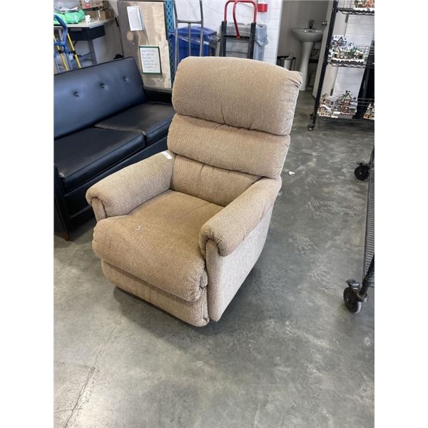 BEIGE FABRIC LAZY BOY RECLINER