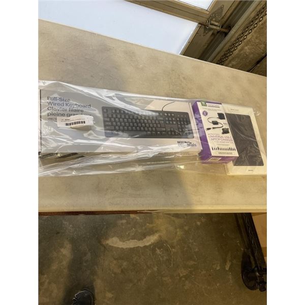 RETRACT UNIVERSAL CHARGER WITH KEYBOARD AND ELECTRONIC ACCESSORIES