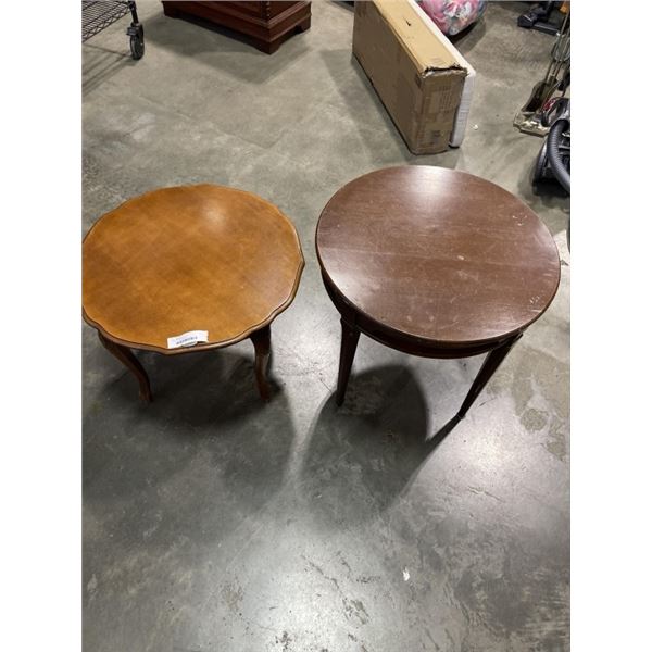 2 ROUND SIDE TABLES