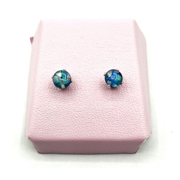 STERLING SILVER OPAL EARRINGS, RETAIL $350.00.
