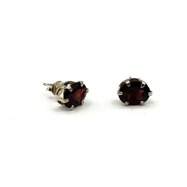 STERLING SILVER NATURAL GARNET (4CT) EARRINGS, RETAIL $350.00. GARNET IS THE BIRTHSTONE FOR JANUARY.