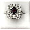 Image 1 : STERLING SILVER NATURAL GARNET (2.10CT) WITH CZ (0.40CT) RING, SIZE 8.5, W/A $460.00. GARNET IS THE 
