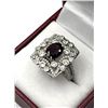 Image 4 : STERLING SILVER NATURAL GARNET (2.10CT) WITH CZ (0.40CT) RING, SIZE 8.5, W/A $460.00. GARNET IS THE 