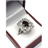 Image 5 : STERLING SILVER NATURAL GARNET (2.10CT) WITH CZ (0.40CT) RING, SIZE 8.5, W/A $460.00. GARNET IS THE 