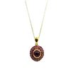 Image 1 : 22KT GOLD PLATED STERLING SILVER NATURAL ENHANCED RUBY (10.3CT) PENDANT WITH GOLD PLATED STERLING SI