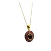 Image 2 : 22KT GOLD PLATED STERLING SILVER NATURAL ENHANCED RUBY (10.3CT) PENDANT WITH GOLD PLATED STERLING SI