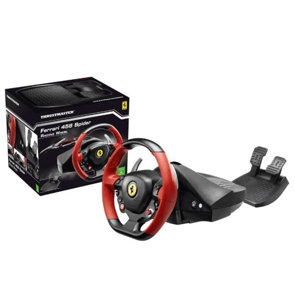 THRUSTMASTER RACING WHEEL FERRARI 458 SPIDER EDITION FOR XBOX - TESTED WORKING, RETAIL $169