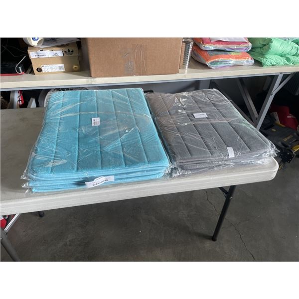 6 NEW SOFT MEMORY FOAM BATH MATTS, 3 ARE 19 X 31, 3 ARE 23 X 35