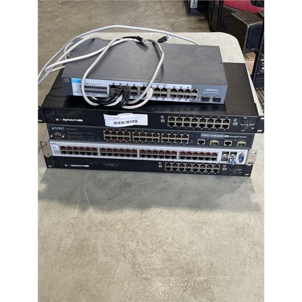 5 ASSORTED SIZE ETHERNET SWITCHES