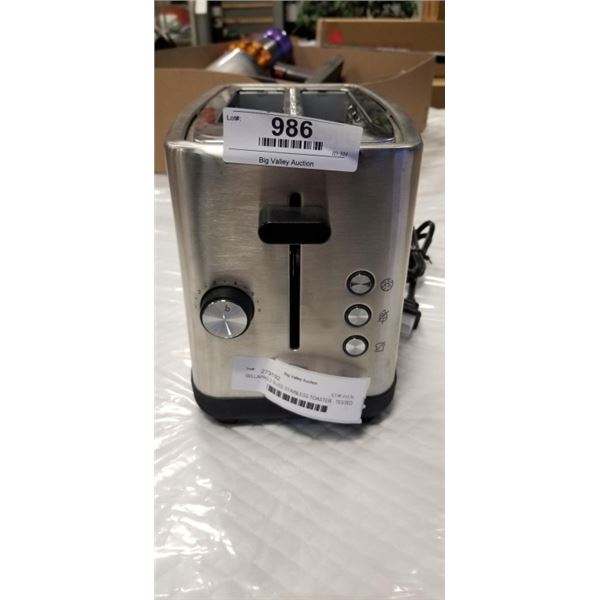 AS NEW BELLAPRO 2 SLICE STAINLESS TOASTER - TESTED WORKING, RETAIL $99