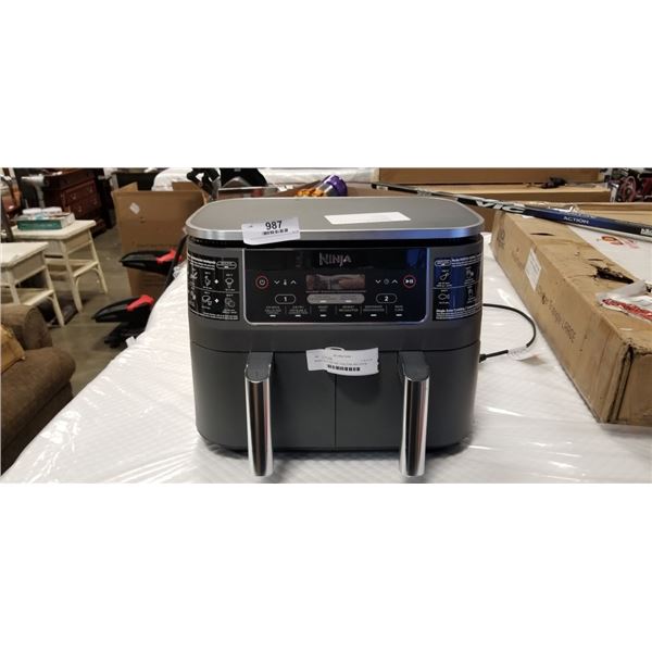 AS NEW NINJA FOODI 6IN1 8QT DUALZONE AIR FRYER - TESTED WORKING, RETAIL $189