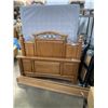Image 1 : WOOD QUEENSIZE BEDFRAME W/ BOX SPRING