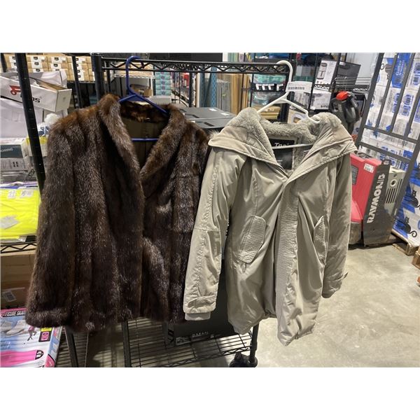 LADIES FUR COAT AND TNA 2XS WINTER COAT