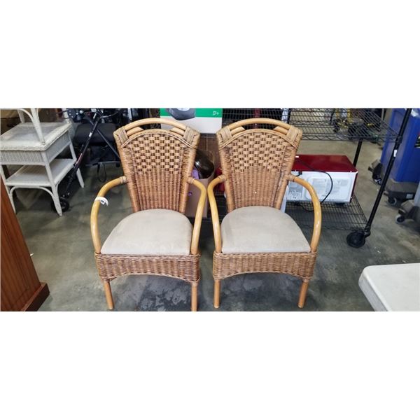 2 BAMBOO ARM CHAIRS