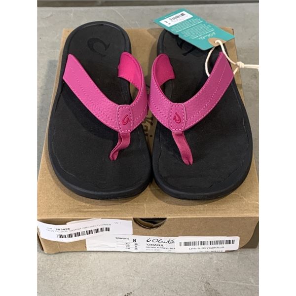 NEW OLUKAI 'OHANA ORCHID FLOWER WOMENS SIZE 8 SANDALS