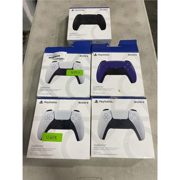 5 PLAYSTATION 5 DUELSENSE CONTROLLERS (STORE RETURNS, DEFECTIVE)