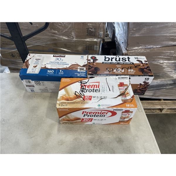 3 CASES OF RPOTEIN DRINKS, NOT ALL COMPLETE CASES, EXP 2026 AND LATER