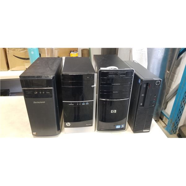 LENOVO, THINKCENTRE,  AND 2 HP COMPUTERS - FOR PARTS
