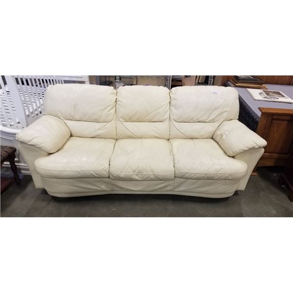 WHITE LEATHER SOFA