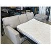 Image 4 : GREY FABRIC PULL OUT SLEEPER SOFA WITH ROLLING OTTOMAN