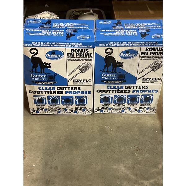 2 BOXES OF 39FT NEW BROWN'S GUTTER PROTECTOR WHISKERS RETAIL $300
