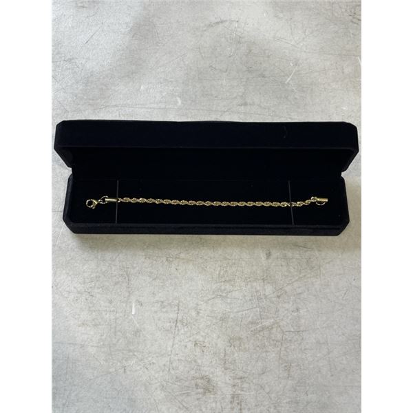 NEW 14K GOLD PLATED 5.5MM ROPE BRACELET, 8" LONG