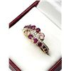 Image 1 : GOLD PLATED STERLING NATURAL ENHANCED RUBY (1.45CT), NATURAL PINK TOURMALINE (0.65CT) AND NATURAL WH
