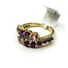 Image 3 : GOLD PLATED STERLING NATURAL ENHANCED RUBY (1.45CT), NATURAL PINK TOURMALINE (0.65CT) AND NATURAL WH