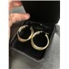Image 4 : NEW 14K GOLD & PLATINUM PLATED 33.0MM TRIPLE HOOP EARRINGS