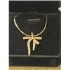 Image 2 : NEW 18K GOLD PLATED 34.0MM SIMULATED DIAMOND (CZ) BOW NECKLACE, CHAIN 20" LONG