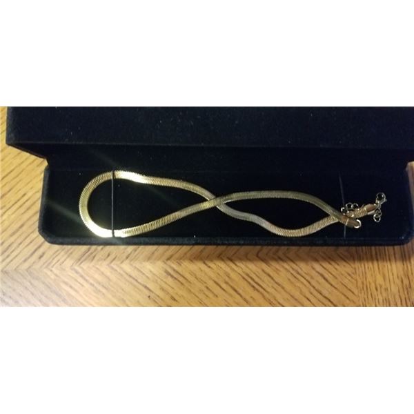 NEW 14K GOLD PLATED 5.5MM SERPETINE NECKLACE, ADJUSTABLE 16-18" LONG