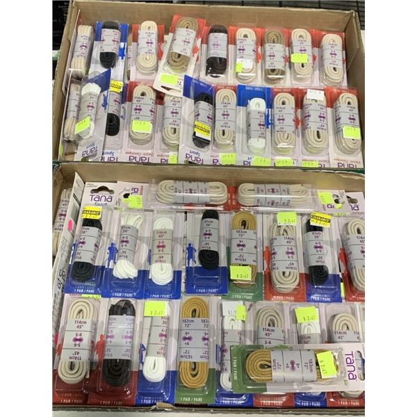 2 TRAYS OF ASSORTED NEW SHOE LACES