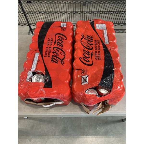 2 CASES OF COKE ZERO, 32 PACKS