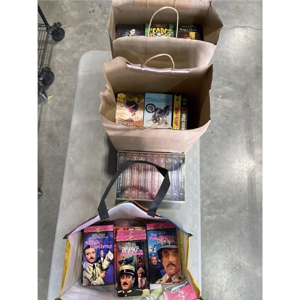 3 BAGS OF VHS TAPES